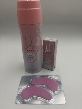 YARA Pink Fragrance Spray & Perfume Set with Pink Hydrogel Eye Patches